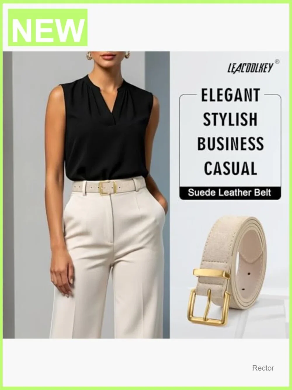 Women Suede Belt with Gold Buckle for Jeans Dresses